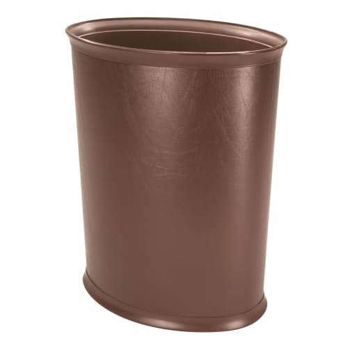 Design Line Wastebasket, 13 Quart Oval, Ignition Resistant, Brown